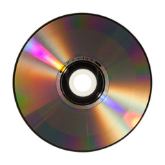 Płyta CD, DVD, tył, na białym tle. - obrazy, fototapety, plakaty