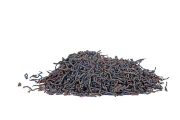 Pile of black tea isolated on a white background