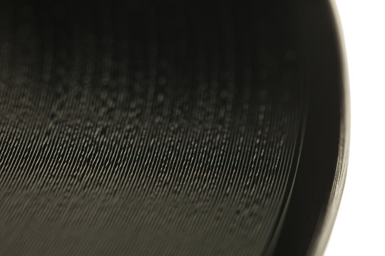 Płyta szelakowa, prekursorka płyty winylowej, 78 rpm, detal.