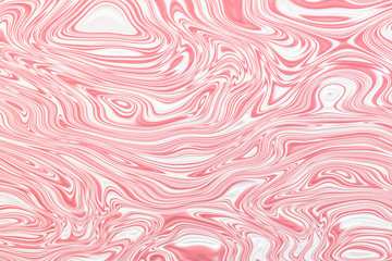 Acrylic pouring white pink paint marble paint texture background for design artwork or decoration