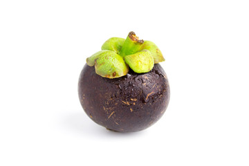 Mangosteens Queen of fruits, mangosteen on isolated white background