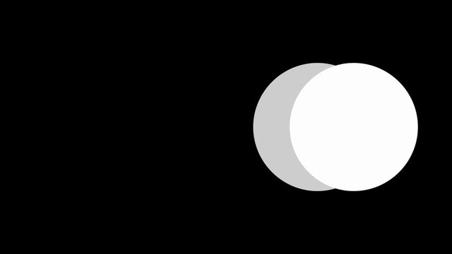 Abstract animated white circles bond to dots on a black background moving across the screen leaving traces intro video movie