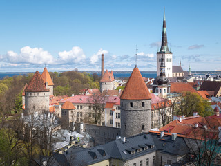 Obraz premium The beautiful view in old city Tallinn Estonia