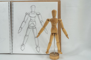 デッサン人形と鉛筆画