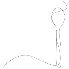 Spoon line draw, restaurant background vector illustration