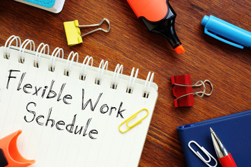 Flexible Work Schedule is shown on the conceptual business photo