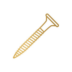 golden screw icon- vector illustration