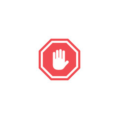 Stop palm hand icon design template vector isolated