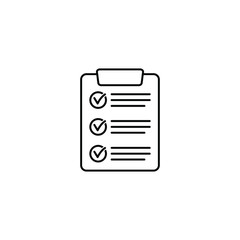 Clipboard with checklist icon, symbol for web site and app design. Vector illstration.