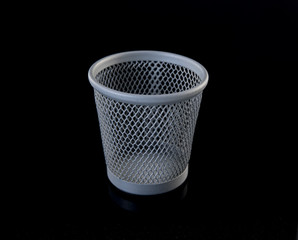 metal pen tray or trash can for the desk