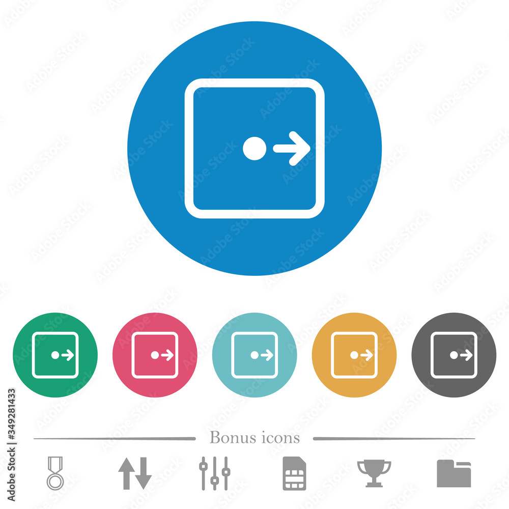 Poster move object right flat round icons
