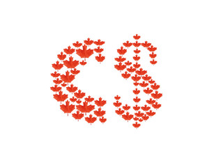 Beautiful card with a picture of Canadian Flags. Close-up, top view. National holiday concept. Congratulations to family, relatives, friends and colleagues