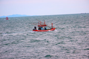 Small fishing boat in the sea