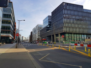 Street with Modern Office Buildings in Paris Austerlitz, France during Morning Daytime