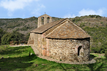 Fototapeta na wymiar Eglise Sant Pere del bosc à Cerbère