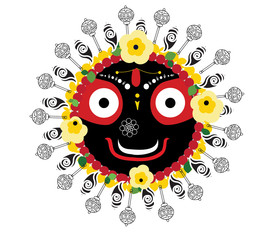 Jagannath face vector graphics Illustration