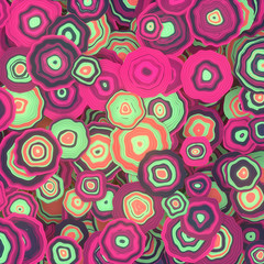 Full bloom flat pattern for concept design. 3d rendering digital illustration