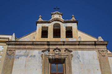 Fototapeta na wymiar Church of Santa Maria di Gesu al Capo (or church of Santa Maruzza ri Canceddi, 1482) is a cult building located in the historic center of Palermo. Piazza Beati Paoli, Palermo, Sicily, Italy.