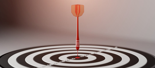 Dartboard is the target and goal.  target dart with arrow on white background. business marketing concept. 3d randering.