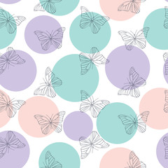Butterfly Seamless Simple Pattern Background Vector Illustration