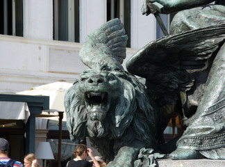 The Lion of Saint Mark unchained, monument to Vittorio Emanuele II by Ettore Ferrari, Venice