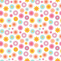 Seamless Pattern Background with Flowers. Vector Illustration
