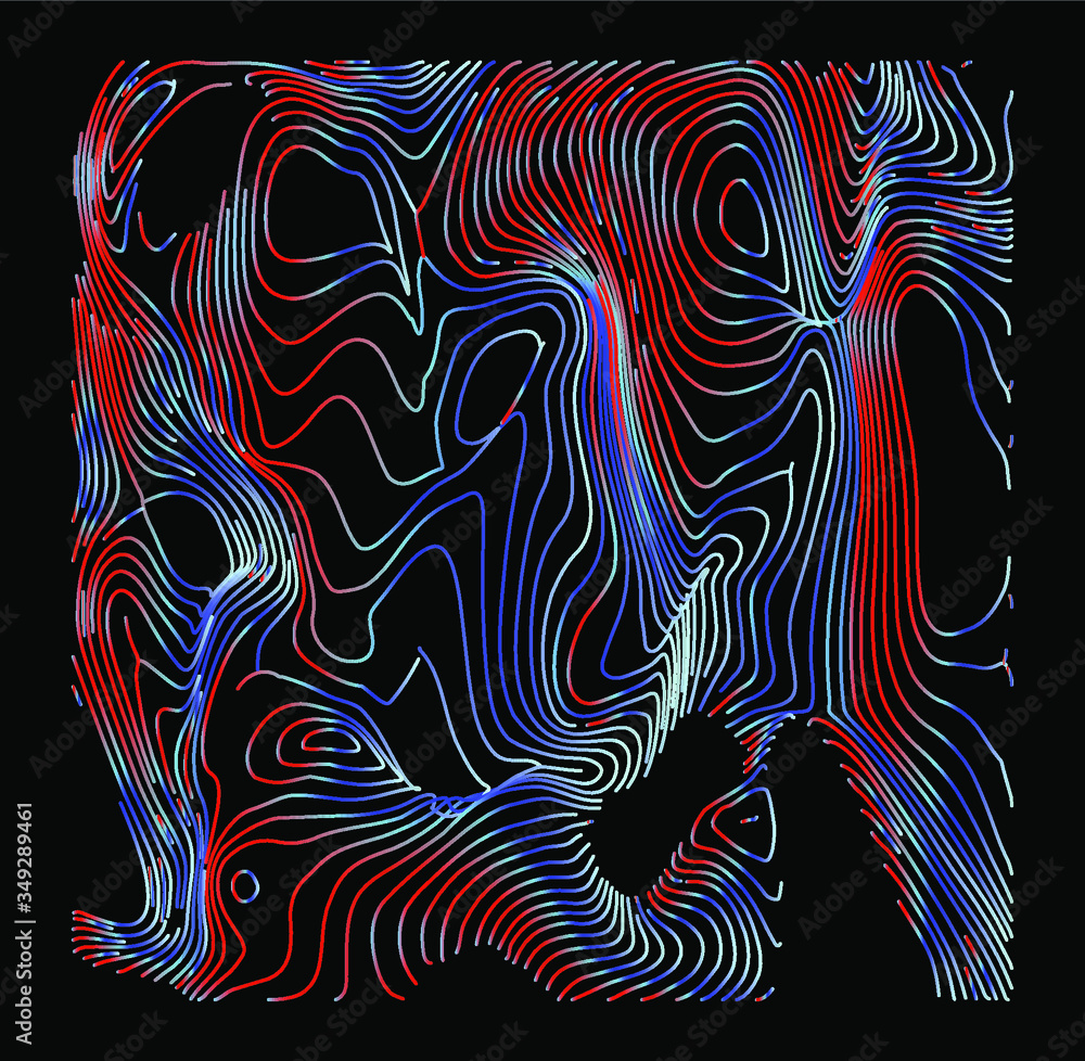 Poster holographic surface with glitched wavy texture. retrofuturistic illustration in 80s-90s synthwave an