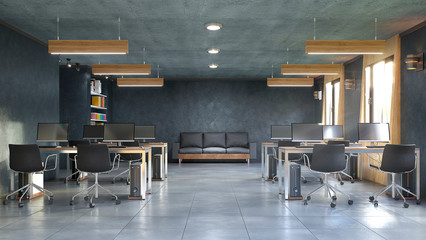 Modern office interior. 3d illustration