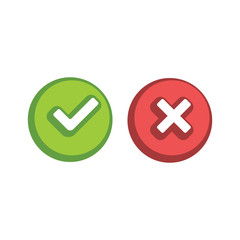 Obraz premium Check mark icons, x or tick approve. vector icon for apps and websites.