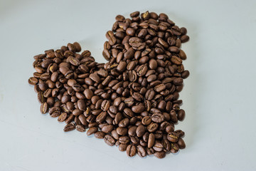 Coffee beans as the shape of hearth...