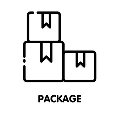 Icon box package  outline style icon design  illustration on white background