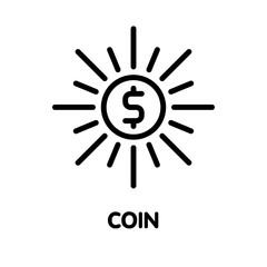 Icon coin outline style icon design  illustration on white background