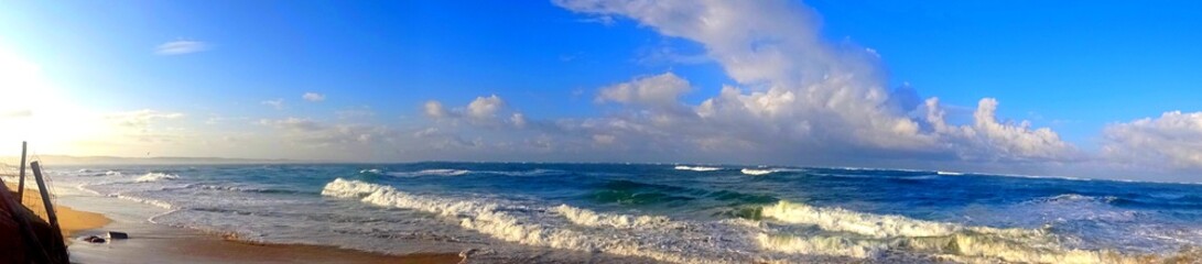 Europe, France, New Aquitaine, Arcachon basin, Cap Ferret, waves on the Atlantic ocean