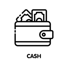 Obraz premium Icon money cash outline style icon design illustration on white background