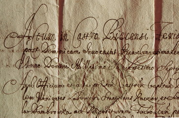 Old document in Latin and Polish – AD 1670 – nice calligraphy. Stary dokument po łacinie i po polsku – 1670 rok – ładna kaligrafia.
