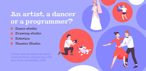 Kids Studio Flat Banner 