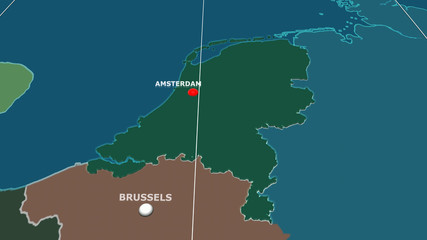 Netherlands extruded and capital labelled. Administrative