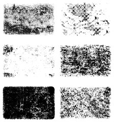 A set of grunge textures. Black and white backgrounds of dirt and dust. Abstract monochrome backdrop