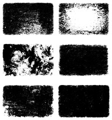 A set of grunge textures. Black and white backgrounds of dirt and dust. Abstract monochrome backdrop
