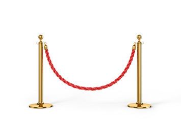 Rope fencing isolated on a white background. 3d illustration