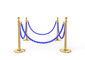 Rope fencing isolated on a white background. 3d illustration