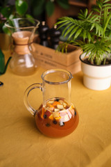 Homemade Sangria Ice Tea, Ice Tea with Fresh Fruits and Orange Juice