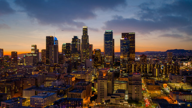 Fototapeta Los Angeles Downtown, Skyscraper view of downtown LA