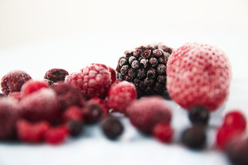 Frozen and healthy red berries...  