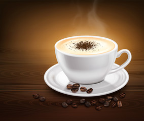 Coffee Cup Realistic Background