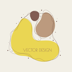 Liquid organic color form with wavy lines. Banner of abstract form in pastel color with particles. Vector illustration.