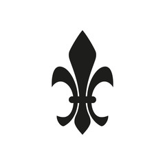 Fleur de lis heraldic icon. Vector lily flower on a white background.