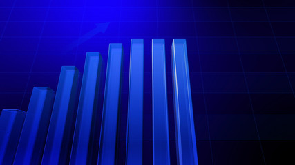 Fototapeta premium Business Economy Data Graph finance Chart Bar Growth Success 3D illustration background.