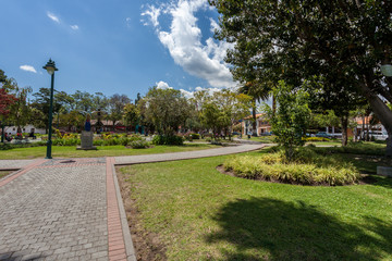 Fototapeta premium The Ciudad Mitad del Mundo is a land owned by the prefecture of the province of Pichincha. It is located in the parish of San Antonio in the Metropolitan District of Quito, north of the city of Quito.