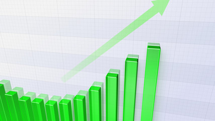 Business Economy Data Graph finance Chart Bar Growth Success 3D illustration background.